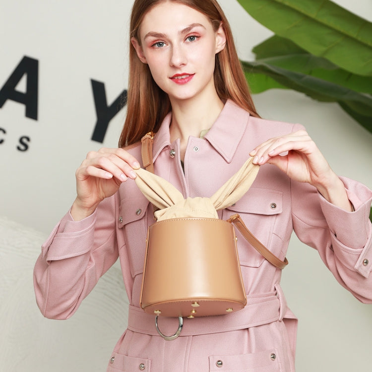 L9009 Bucket Bag Bow Knot Shoulder Messenger Lady Bag(Caramel Color)