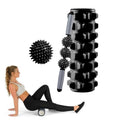 3 in 1 Eva Foam Roller Hollow Muscle Relaxation Roller Yoga Column Set, Length: 45cm  (Black Wolf Tooth)