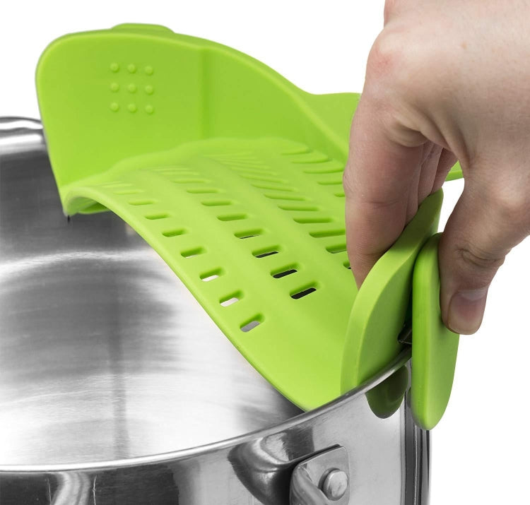 Wide Mouth Silicone Drainer Pot Side Drain To Block Fruit Noodle Strainer(Red)