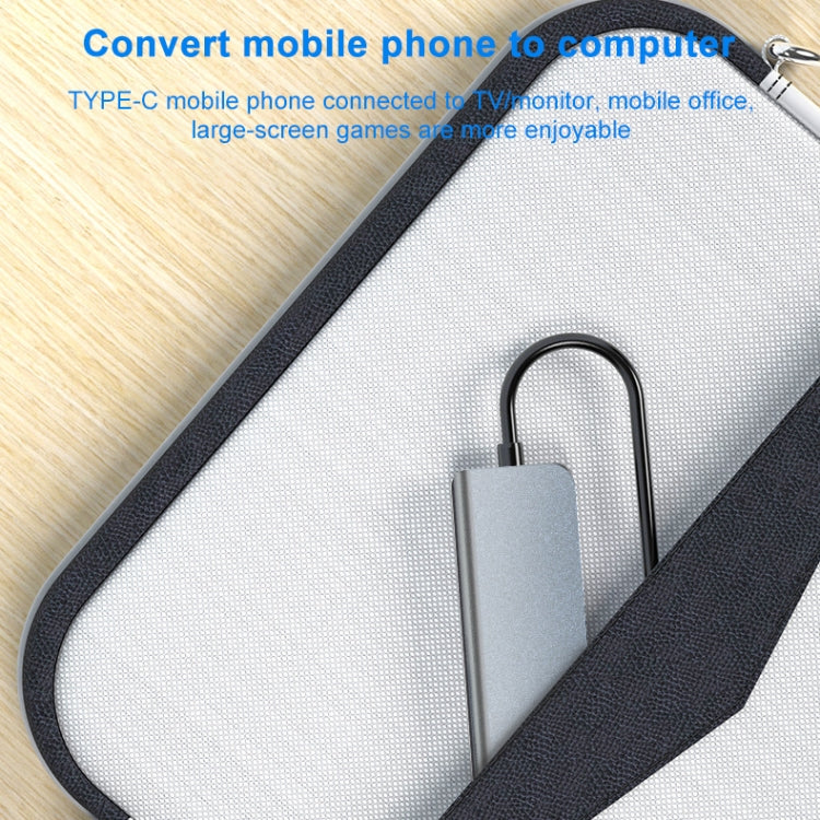 AD-033 6 In 1 USB-C / Type-C To 4K HDMI  SD / TF Card Slot  PD USB-C / Type-C Charging  2 USB 3.0 Ports Multifunctional HUB Docking Station
