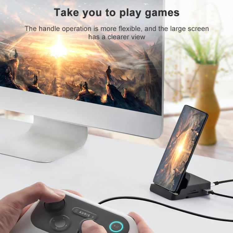 7-in-1 USB-C Hub: 2 USB 2.0, USB 3.0, 4K HDMI, SD/TF, PD Charging, with Holder