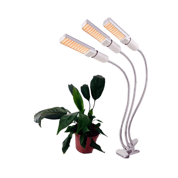 LED Plant Growth Full Spectral Fill Light E27 Clip Plant Lamp Indoor Corn Light, Without Power Adapter, Power: 3 Heads