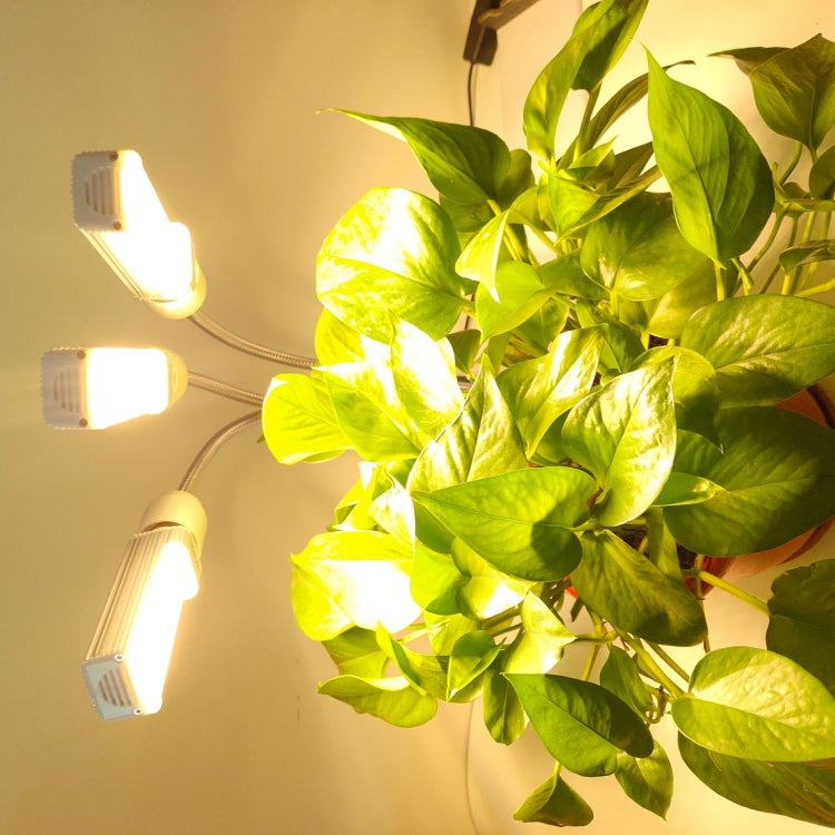 LED Plant Growth Full Spectral Fill Light E27 Clip Plant Lamp Indoor Corn Light, Without Power Adapter, Power: 3 Heads