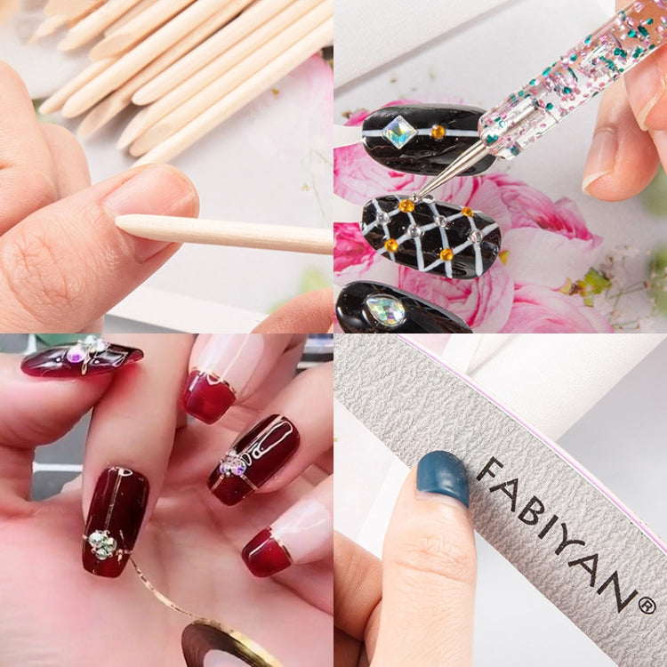 FABIYAN Nail Brush Nail Piece Set Nail Art Polishing Supplies Set, Natural Semi-sticked Small Set, Transparent Semi-sticked Small Set, Natural Full-sticked Small Set, Transparent Full-sticked Small Set, Natural Small Set, Transparent Small Set         ...