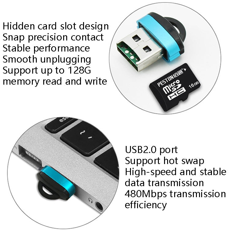 480Mbps Mini Micro SD Card Mobile Phone High-Speed TF Memory Card Reader Computer Car Speaker Card Reader(Red)