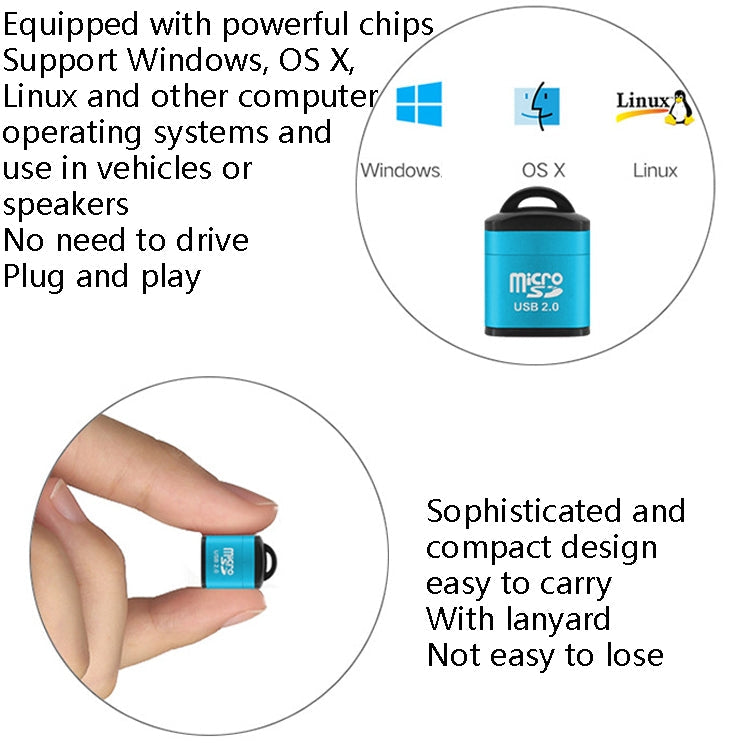 480Mbps Mini Micro SD Card Mobile Phone High-Speed TF Memory Card Reader Computer Car Speaker Card Reader(Red)