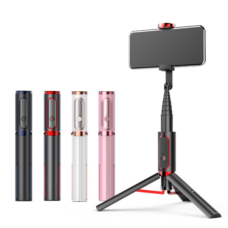 Bluetooth Selfie Stick with Tripod Multi-function Gimbal Mobile Phone Fill Light Live Support(White Gold)