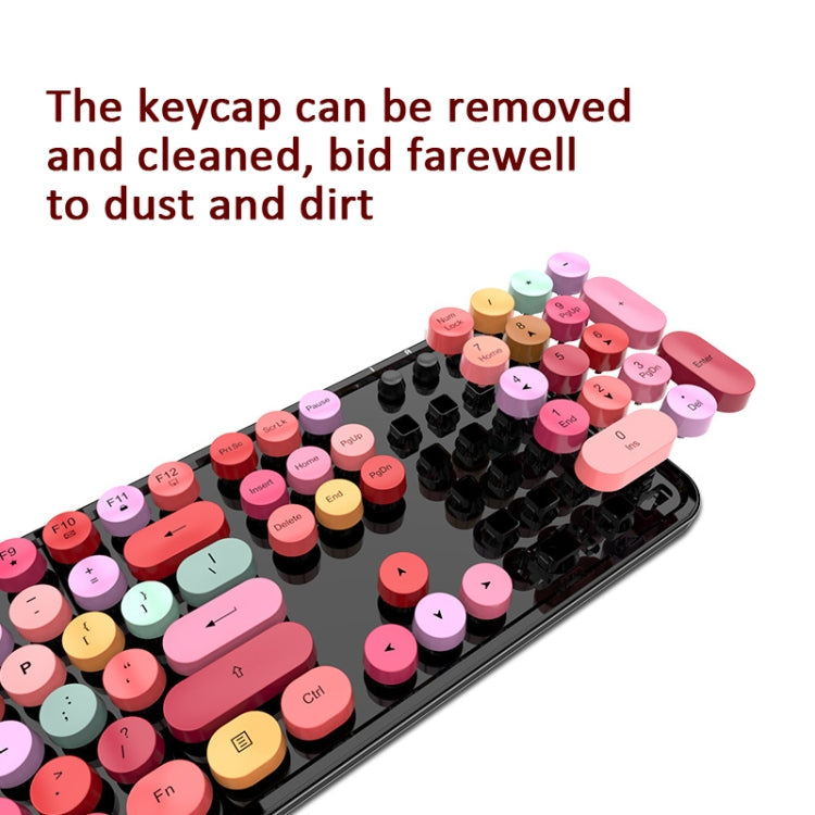 Mofii Sweet Wireless Keyboard And Mouse Set Girls Punk Keyboard Office Set, Colour: Green Mixed Version