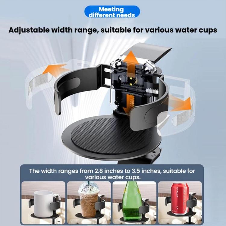 Rotating Cup Holder Headphone Holder Internet Cafe Monitor Headphone Hanger, Black, Moonlight Silver