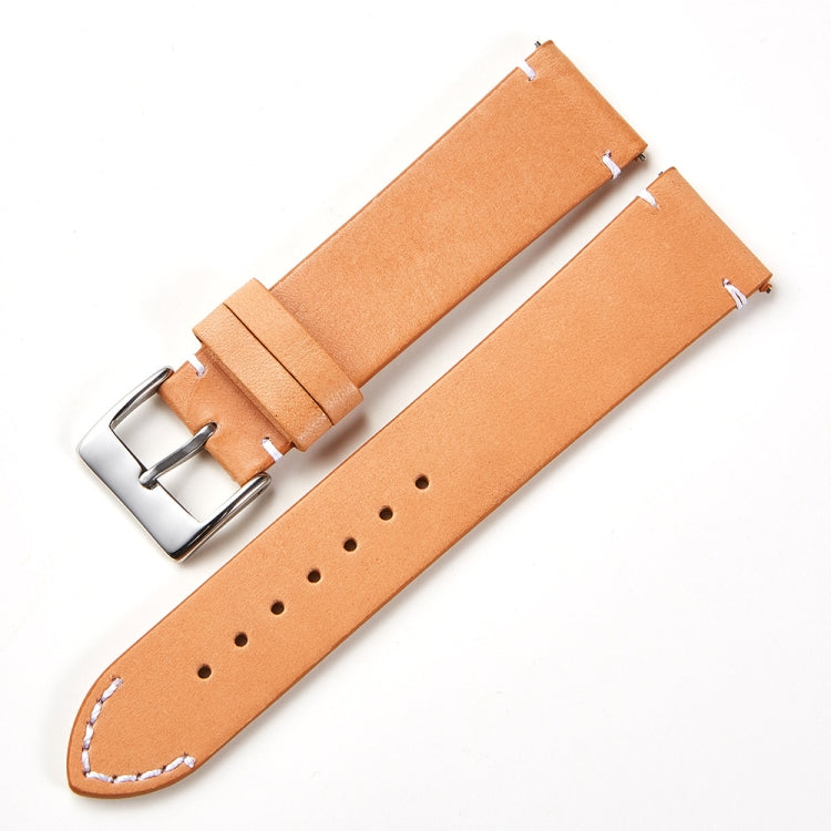 First Layer Retro Cowhide Frosted Leather Quick Release Universal Watch Band, Size： 20mm(Deep Brown)