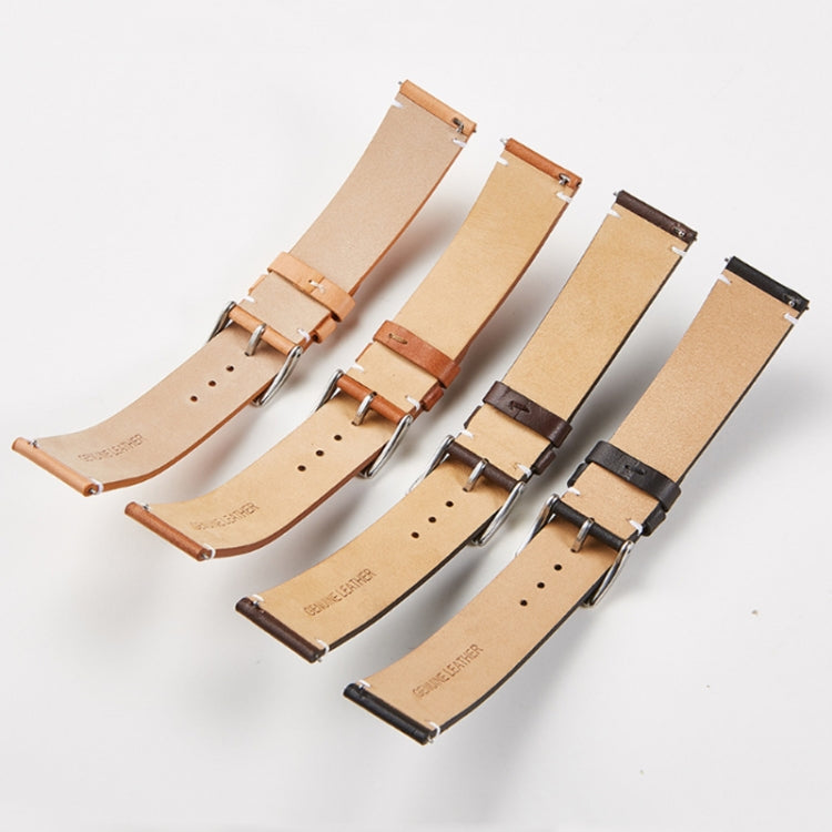 First Layer Retro Cowhide Frosted Leather Quick Release Universal Watch Band, Size： 20mm(Deep Brown)