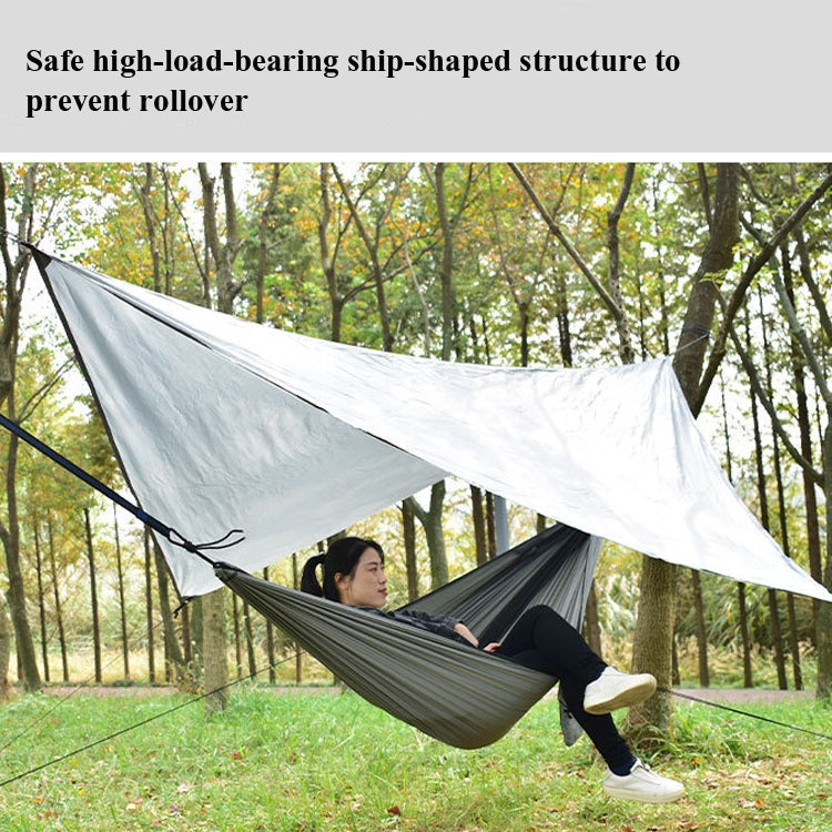Outdoor Camping Sunshade + Anti-Mosquito Hammock Set Parachute Fabric Net Yarn Anti-Mosquito Hammock(Gray)