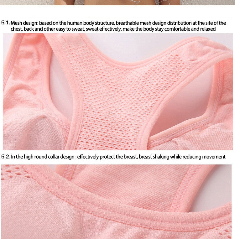 High Stretch Breathable Top Fitness Women Padded Sports Bra, Size:M (Khaki)