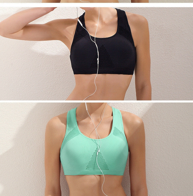 High Stretch Breathable Top Fitness Women Padded Sports Bra, Size:M (Khaki)