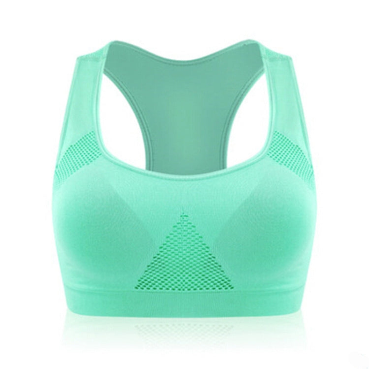 High Stretch Breathable Top Fitness Women Padded Sports Bra, Size:M (Green)