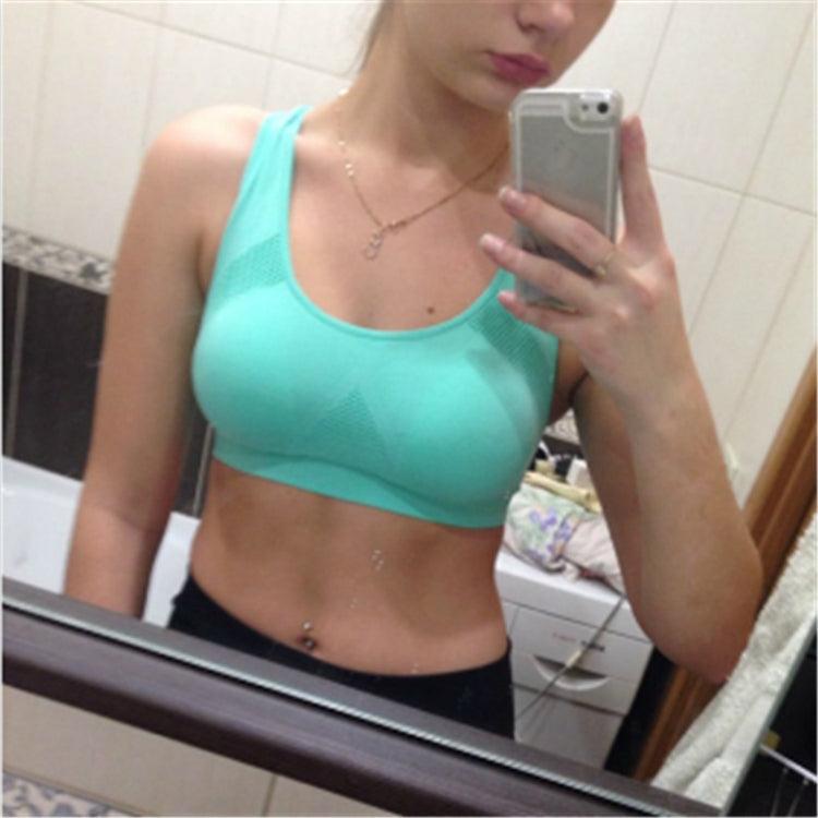 High Stretch Breathable Top Fitness Women Padded Sports Bra, Size:M (Green)