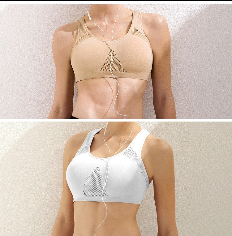 High Stretch Breathable Top Fitness Women Padded Sports Bra, Size:M (Green)