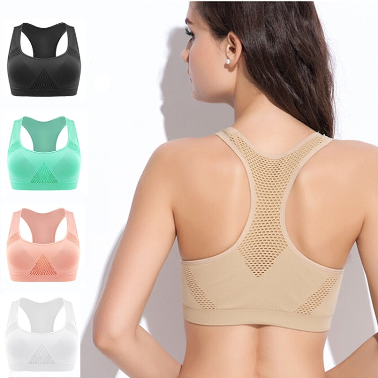 High Stretch Breathable Top Fitness Women Padded Sports Bra, Size:M (Green)