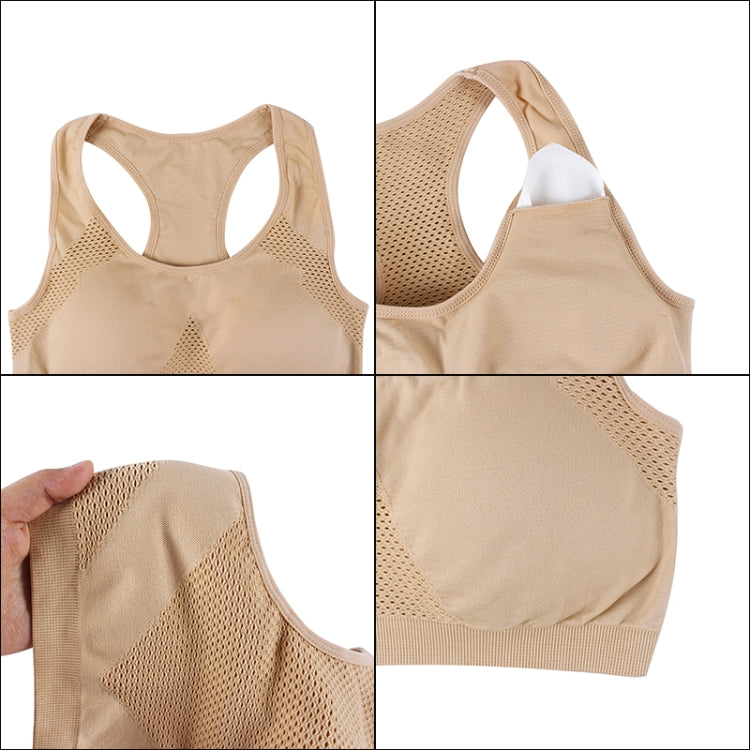 High Stretch Breathable Top Fitness Women Padded Sports Bra, Size:L (White)