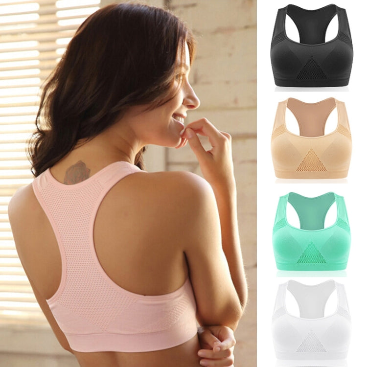 High Stretch Breathable Top Fitness Women Padded Sports Bra, Size:XL (Black)