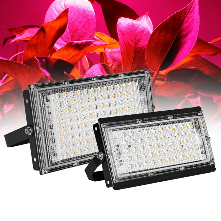 LED Plant Light Full Spectroscopy Waterproof Growth Lamp Seedlings Vegetable Filling Lamp, Power: UK Plug 96 Beads 100W(Pink Light)