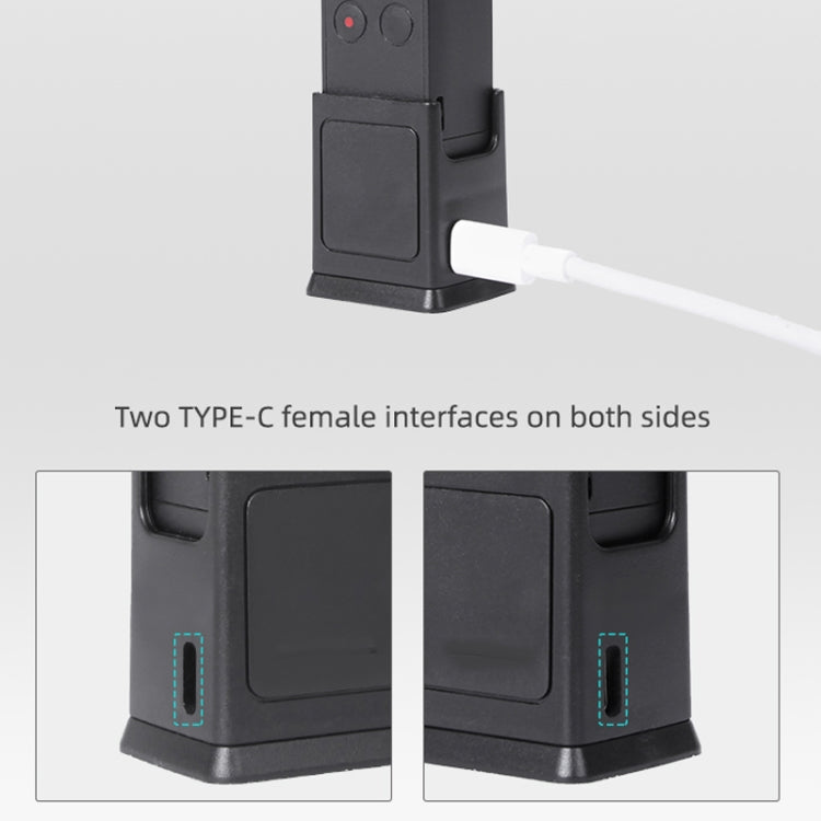 Sunnylife OP2-DZ9434 Desktop Charging Base Bracket With Type-C Charging Port 1/4 Inch Adapter For DJI Osmo Pocket 2(Black)