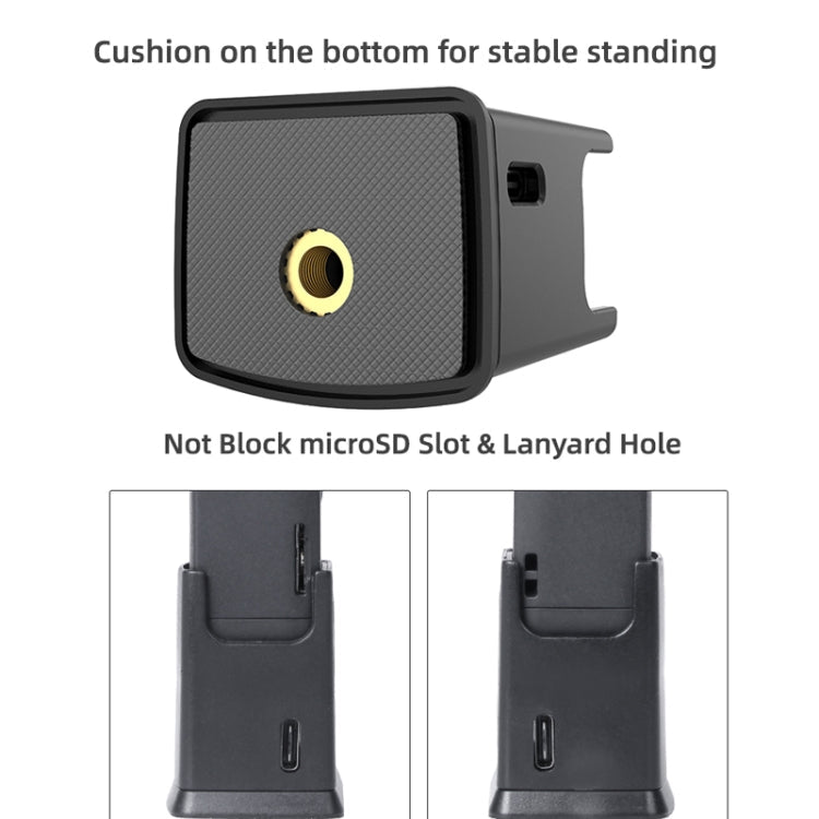 Sunnylife OP2-DZ9434 Desktop Charging Base Bracket With Type-C Charging Port 1/4 Inch Adapter For DJI Osmo Pocket 2(Black)