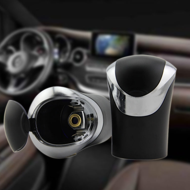 N10 Mini Car Loaded Ashtray With Lamp And Cover Car Supplies(Silver)