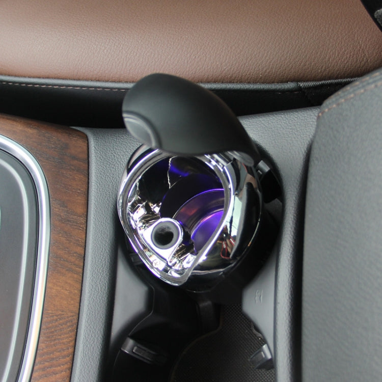 N10 Mini Car Loaded Ashtray With Lamp And Cover Car Supplies(Silver)