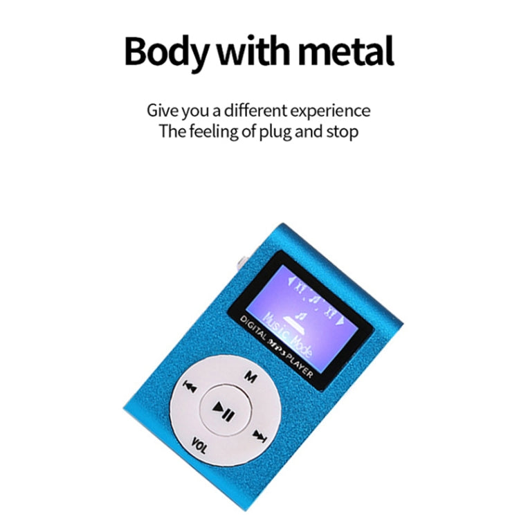 128M????? Mini Lavalier Metal MP3 Music Player with Screen(Black)