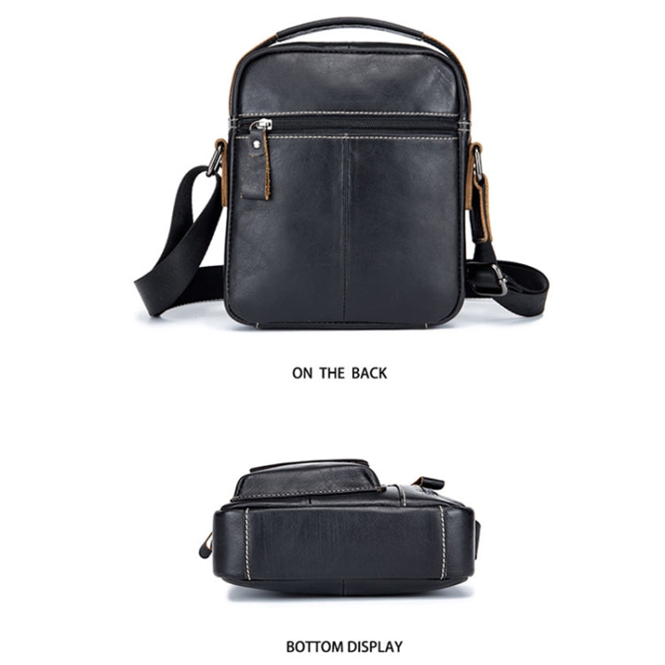BULL CAPTAIN 037 First-Layer Cowhide Messenger Bag Male Soft Leather Shoulder Bag(Black)