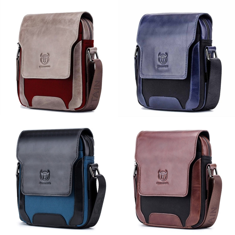 BULL CAPTAIN 999 Men Leather Diagonal Bag First-Layer Cowhide Multi-Function Shoulder Bags(Brown)