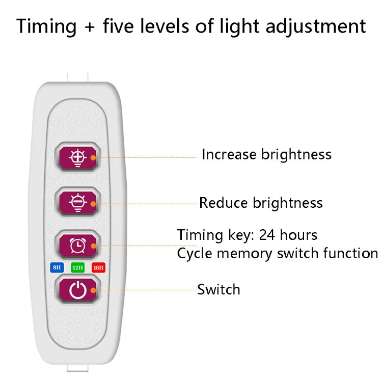 LED Plant Growth Lamp Full Spectroscopy Intelligent Timing Indoor Fill Light Ring Plant Lamp, Power: One Head(Pink Light)