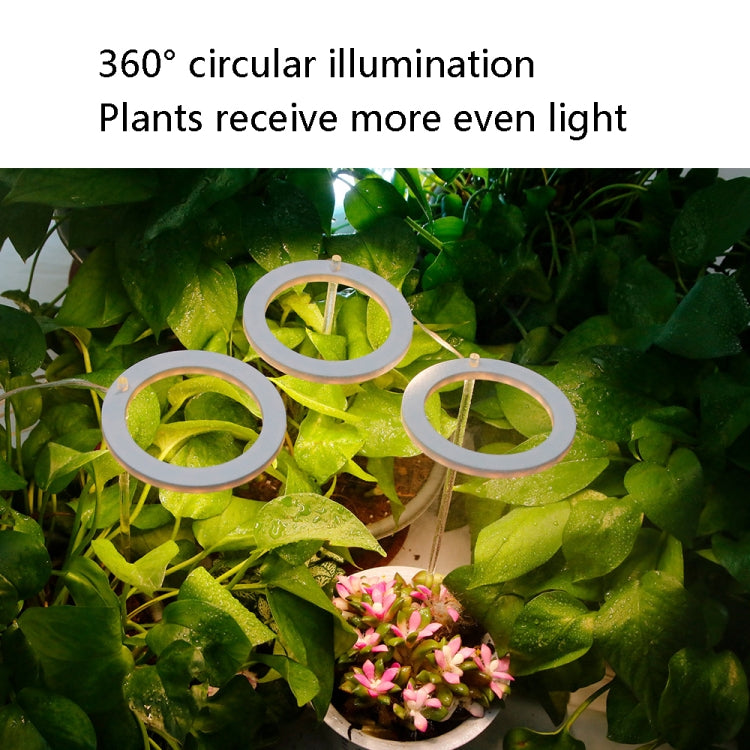 LED Plant Growth Lamp Full Spectroscopy Intelligent Timing Indoor Fill Light Ring Plant Lamp, Power: Two Head(Sunshine)