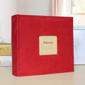 6 Inch 200 Sheets Flannel Retro Photo Album Interstitial Photo Storage Book(Red)