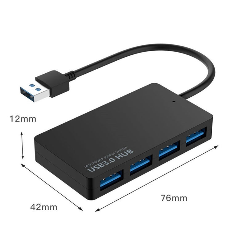 KYTC47 4 Ports USB Adapter Cable High Speed USB Docking Station Multi-Interface HUB Converter, Colour: Black USB 3.0