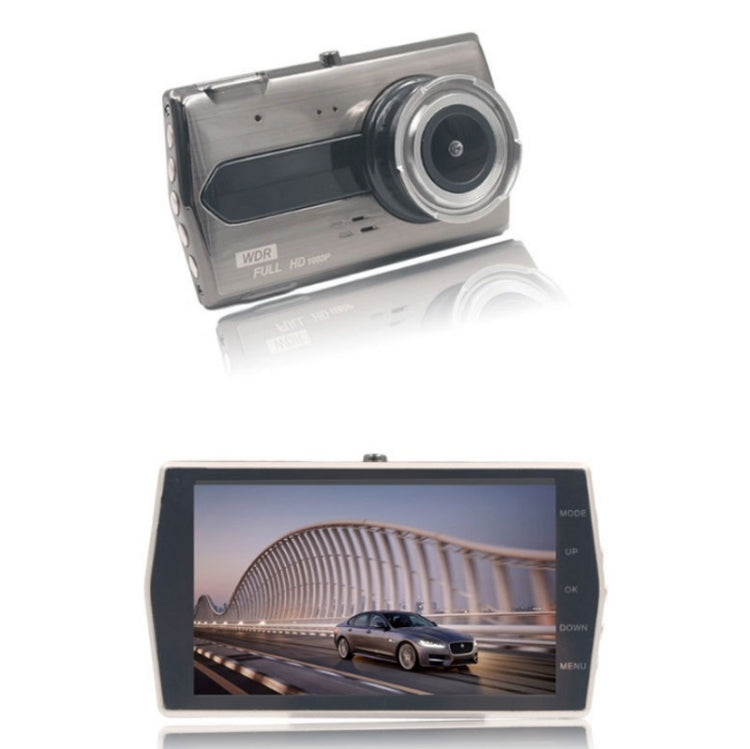 4-Inch HD 1080P Dual-Lens  Front And Rear Video Driving Recorder(Metal Shell)