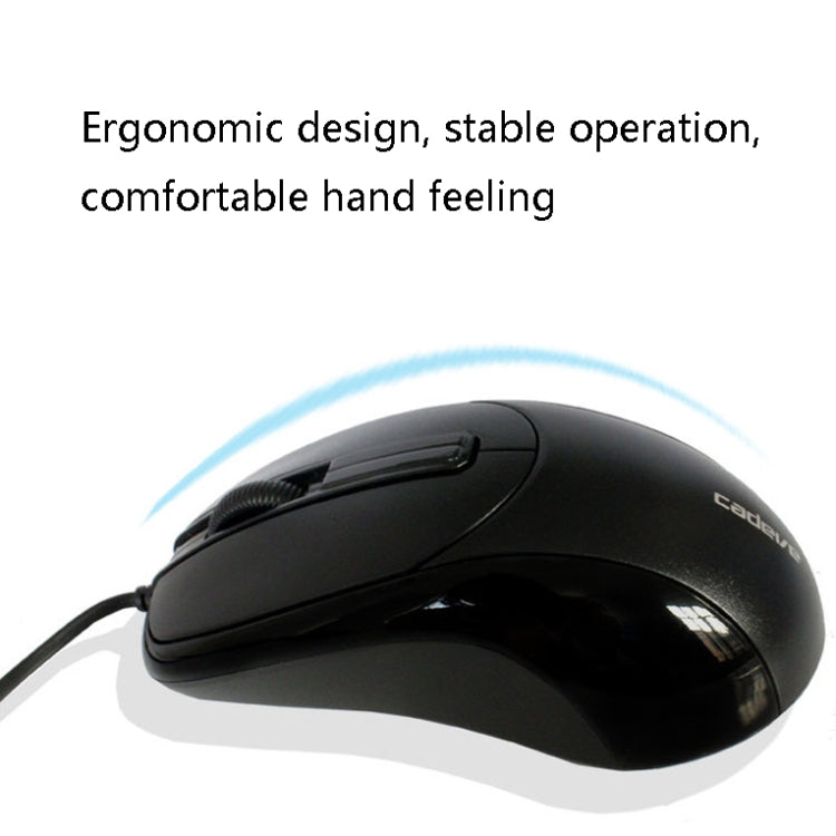 2 PCS Cadeva 006 3 Keys Wired Mouse Household Computer Mouse(USB Interface)