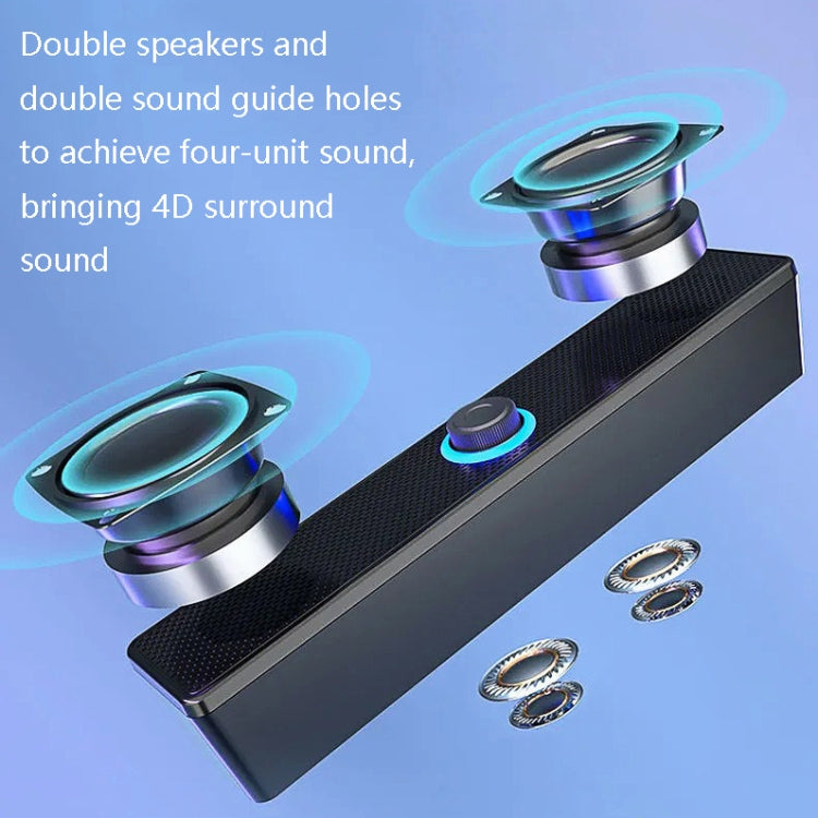 LeerFel Long Computer Wired Speaker Heavy Wellness Computer Multimedia Audio, Specification: 350TS (with Bluetooth)