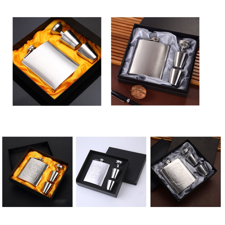 Portable Stainless Steel Hip Flask Set With Wine Glass Funnel(7OZ Gray Grunge)