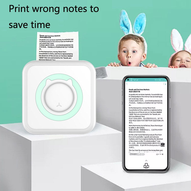 Convenient Pocket Mini Printer Student Wrong Question Thermal Bluetooth Mobile Phone Photo Data Note Printer(Blue)