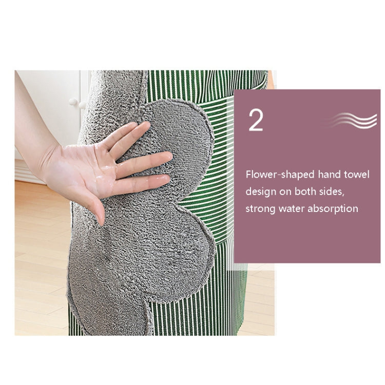 Home Hand-Wiping Apron Waterproof Home Kitchen Waist(Coffee Stripes)