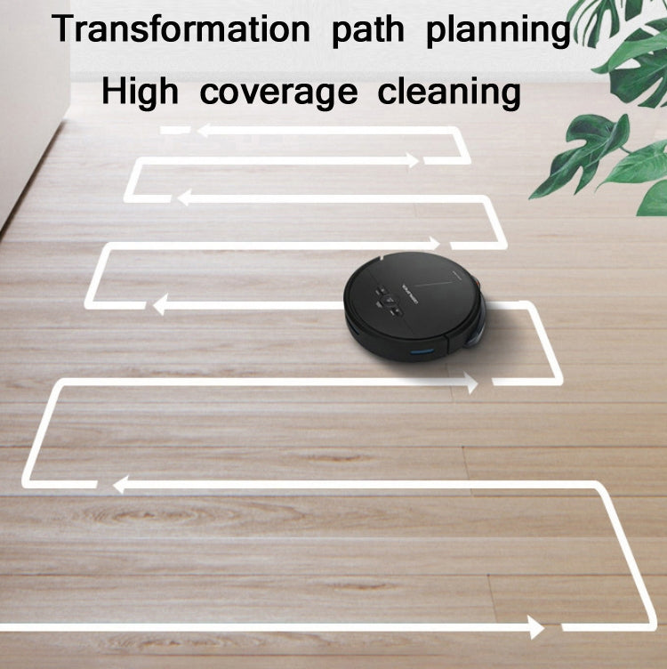GEERLEPOL Smart Home Automatic Refilling Sweeping Robot, High Configuration Support Mobile Phone APP(Black)