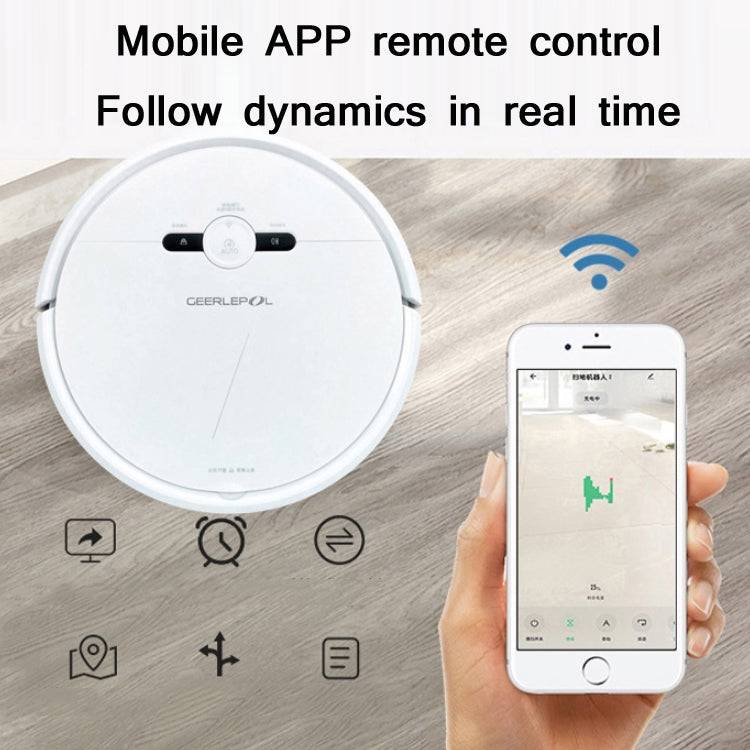 GEERLEPOL Smart Home Automatic Refilling Sweeping Robot, High Configuration Support Mobile Phone APP(Black)