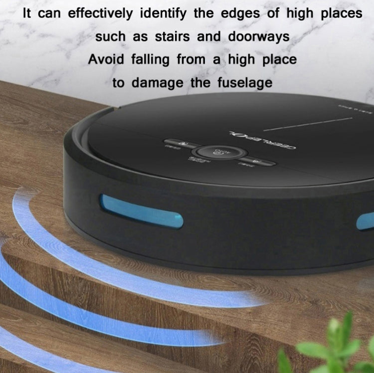 GEERLEPOL Smart Home Automatic Refilling Sweeping Robot, High Configuration Support Mobile Phone APP(Black)