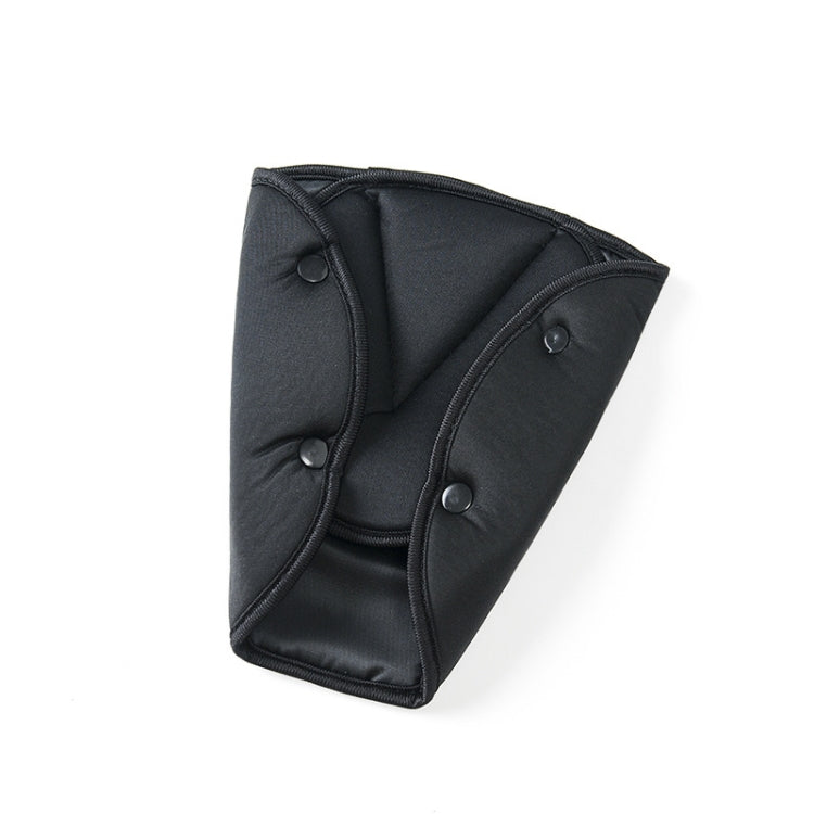 Car Seat Safety Belt Cover Sturdy Adjustable Triangle Safety Seat Belt Pad Clips Child Protection(Black)