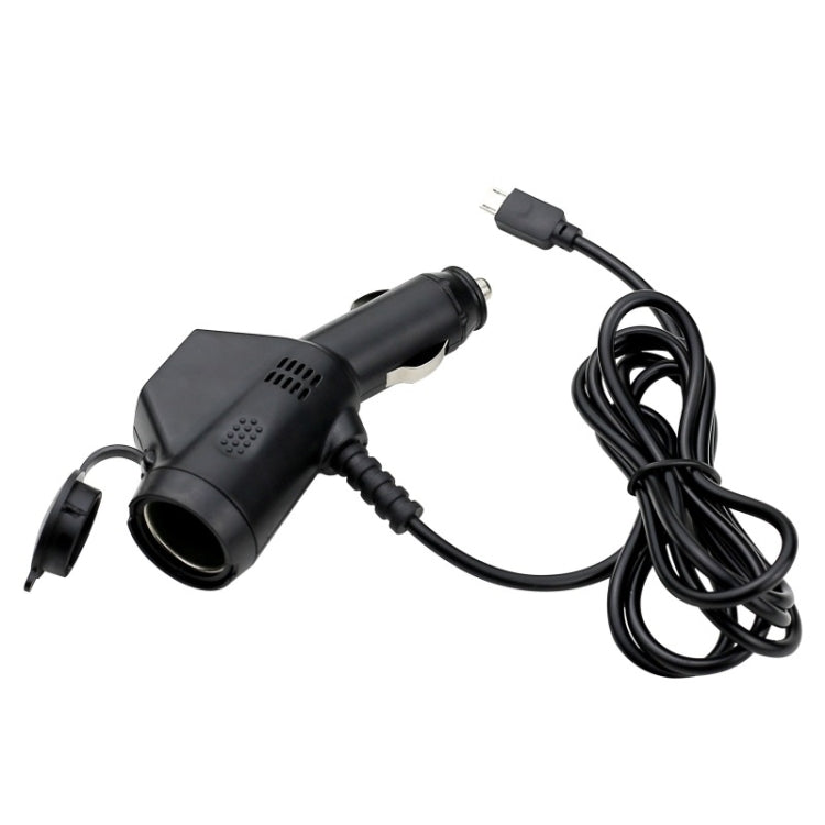 2 PCS Car 3 In 1 Charger With Cigarette Lighter Dual USB Interface With USB Mobile Phone Charging Cable, Black, White