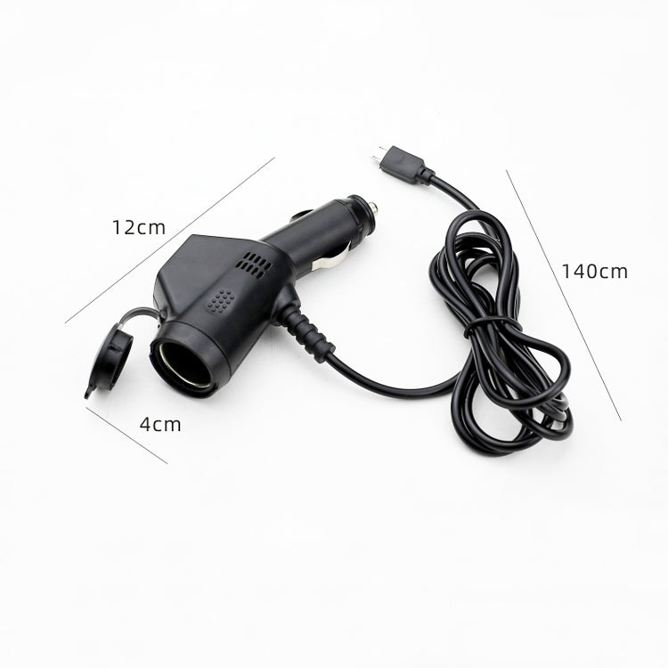 2 PCS Car 3 In 1 Charger With Cigarette Lighter Dual USB Interface With USB Mobile Phone Charging Cable, Black, White