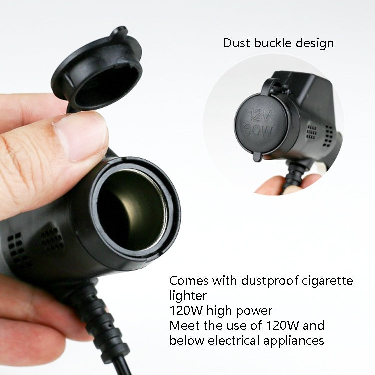 2 PCS Car 3 In 1 Charger With Cigarette Lighter Dual USB Interface With USB Mobile Phone Charging Cable, Black, White