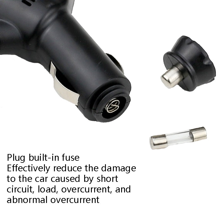 2 PCS Car 3 In 1 Charger With Cigarette Lighter Dual USB Interface With USB Mobile Phone Charging Cable, Black, White